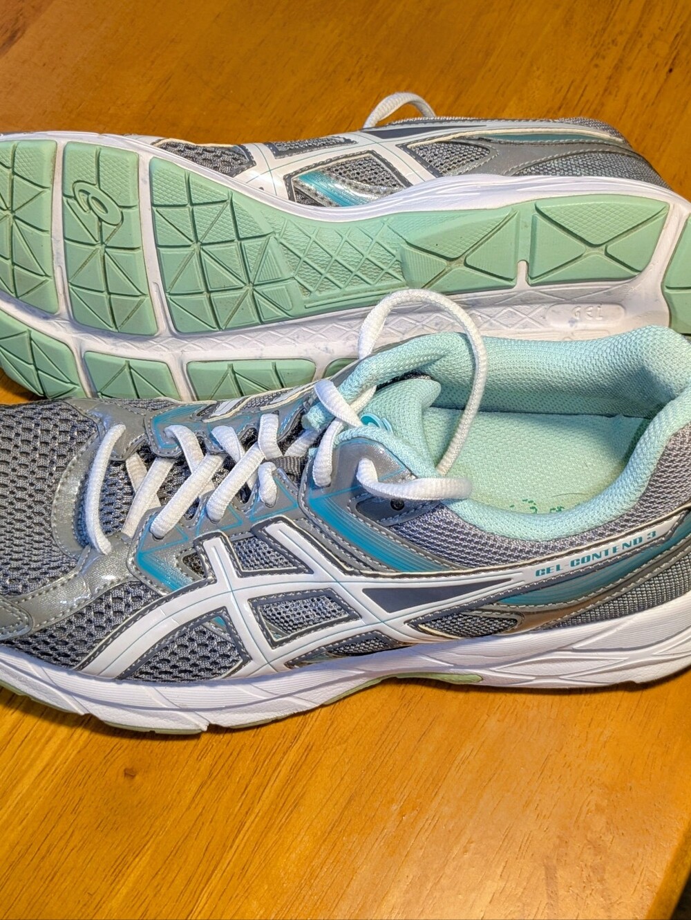 Asics Gel-Contend 3 T5G5Q Grey Green Women's Running Shoes 9.5D Sneakers Sports - Picture 15 of 16